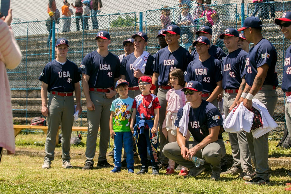 Jackie Robinson Day: BSRF service members play against Romanian baseball team