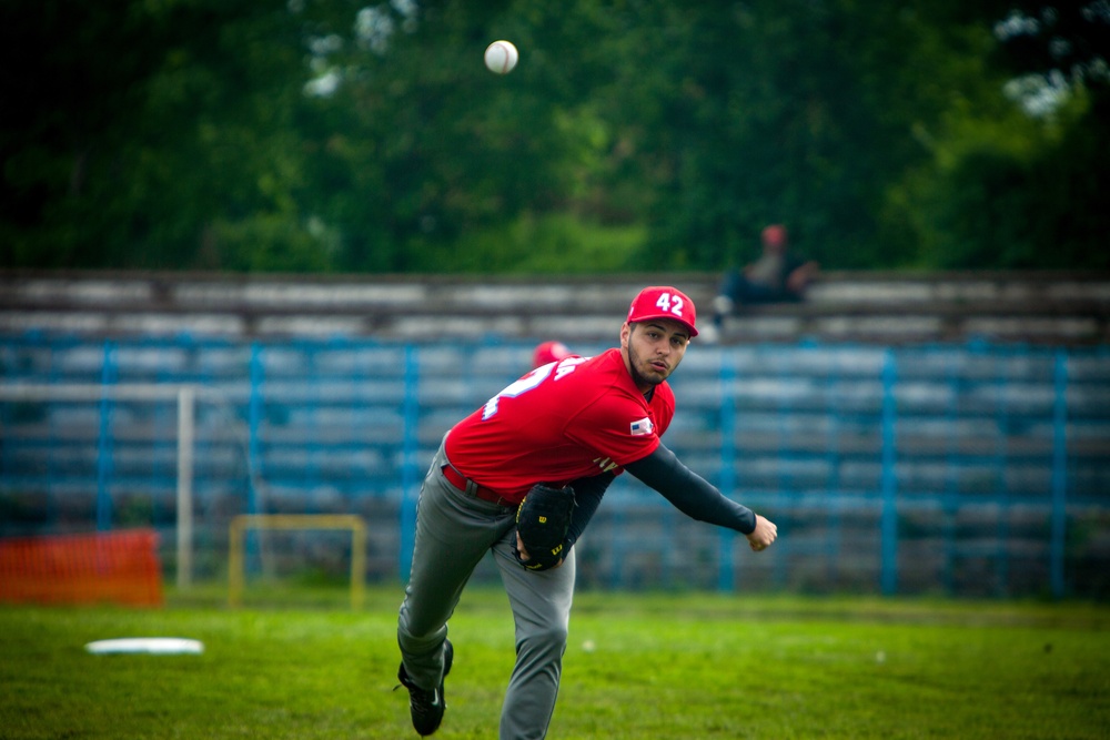 Jackie Robinson Day: BSRF Marines play the Romanian baseball team