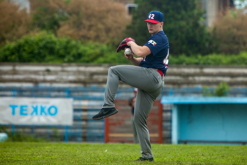 Jackie Robinson Day: BSRF Marines play the Romanian baseball team