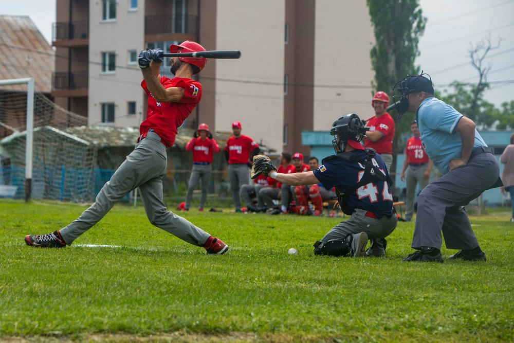 Jackie Robinson Day: BSRF Marines play the Romanian baseball team