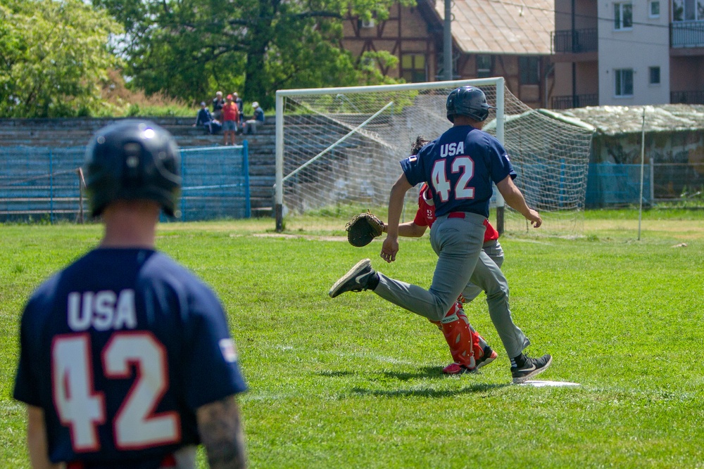 Jackie Robinson Day: BSRF Marines play the Romanian baseball team