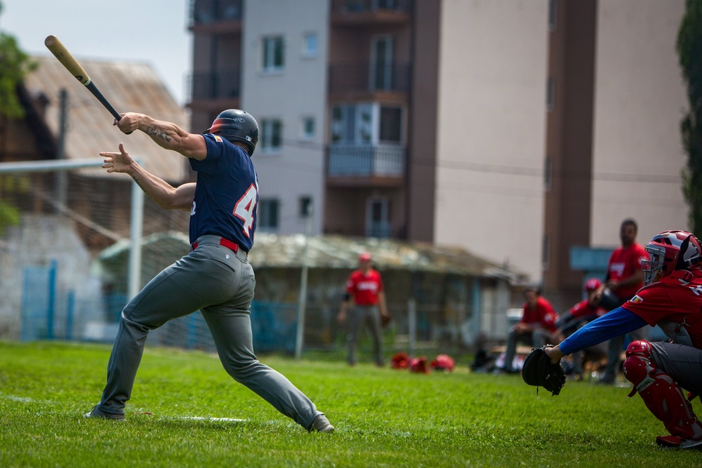 Jackie Robinson Day: BSRF Marines play the Romanian baseball team