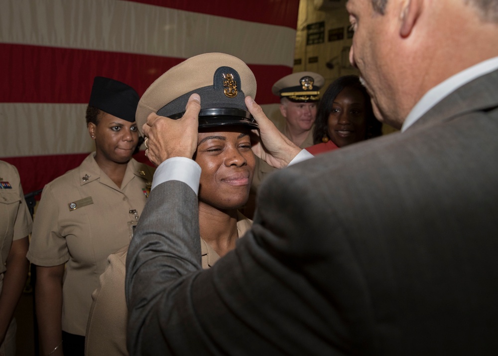 USS Gerald R. Ford Master Chief Pinning Ceremony