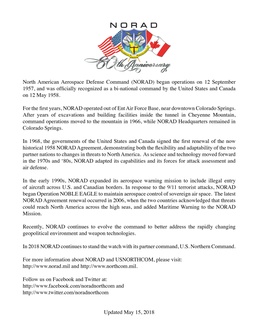 NORAD Fact Sheet