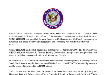 USNORTHCOM Fact Sheet