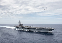 U.S. &amp; French Navy Flyover for Chesapeake 2018