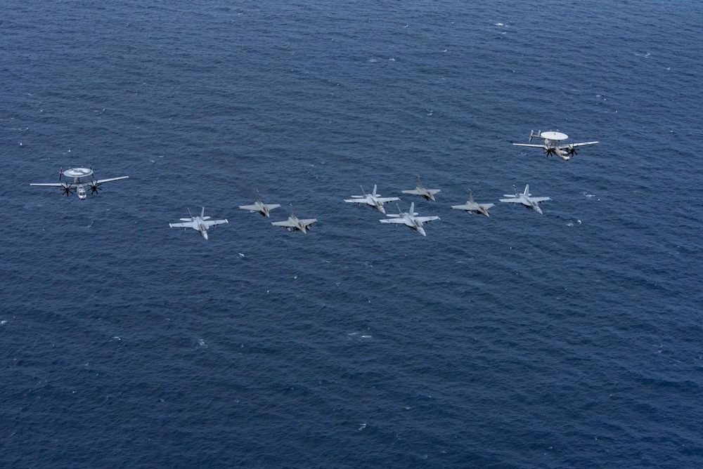 U.S. &amp; French Navy Flyover for Chesapeake 2018