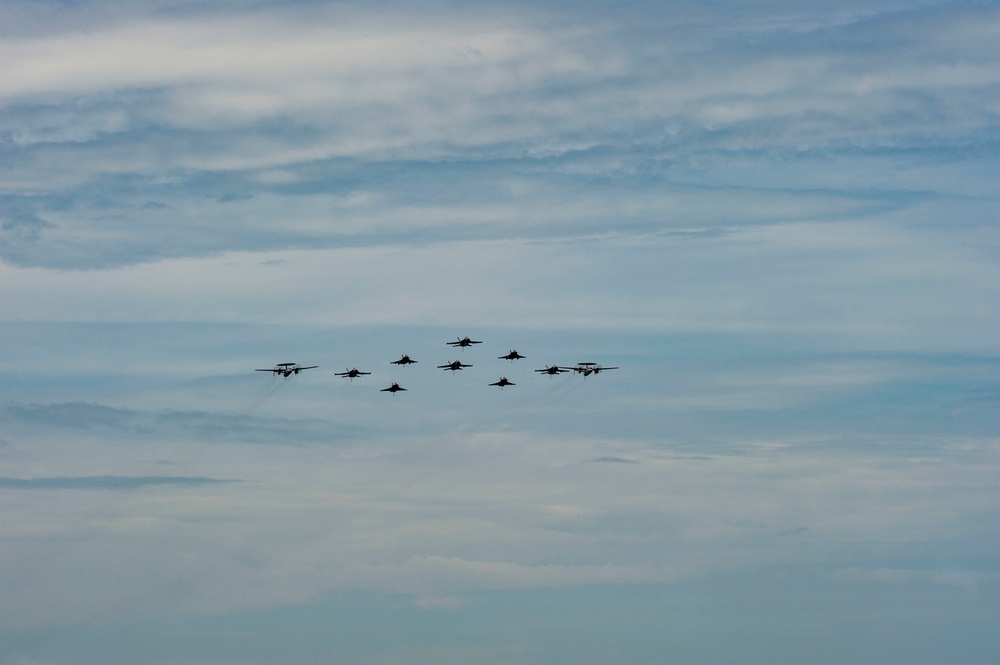 U.S. &amp; French Navy Flyover for Chesapeake 2018