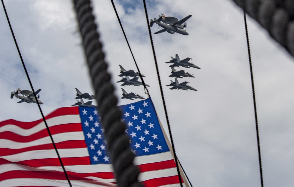 U.S. &amp; French Navy Flyover for Chesapeake 2018