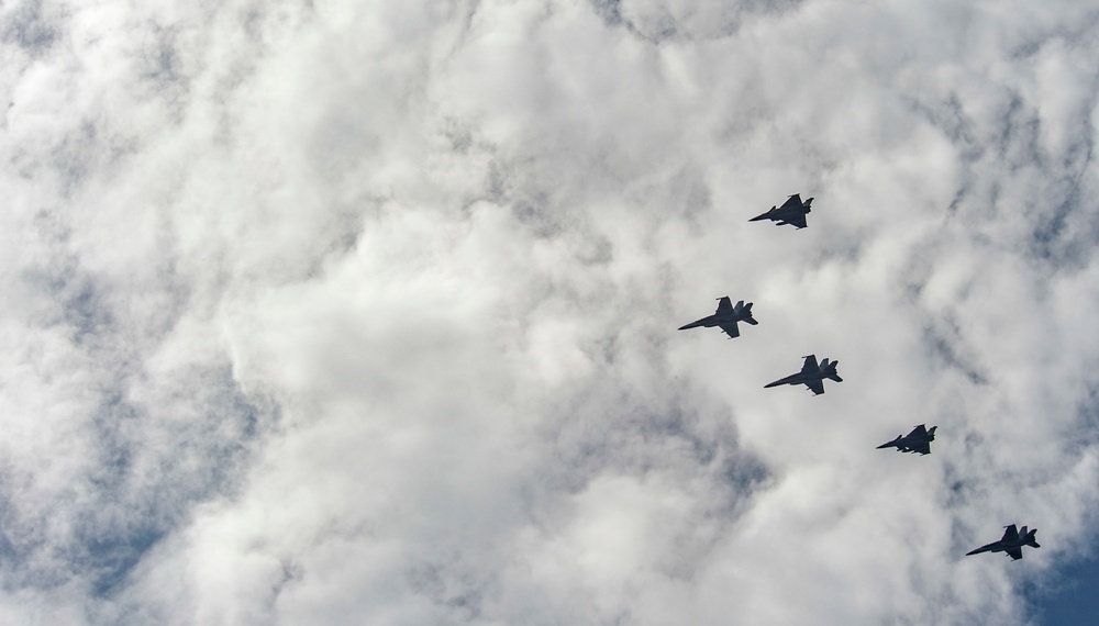 U.S. &amp; French Navy Flyover for Chesapeake 2018