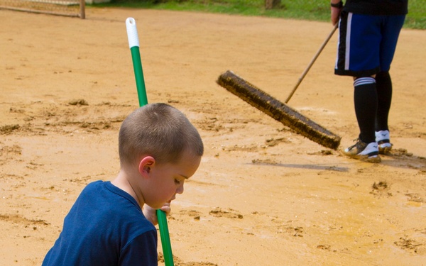ODB, Henoko, Marines play softball aboard Camp Schwab