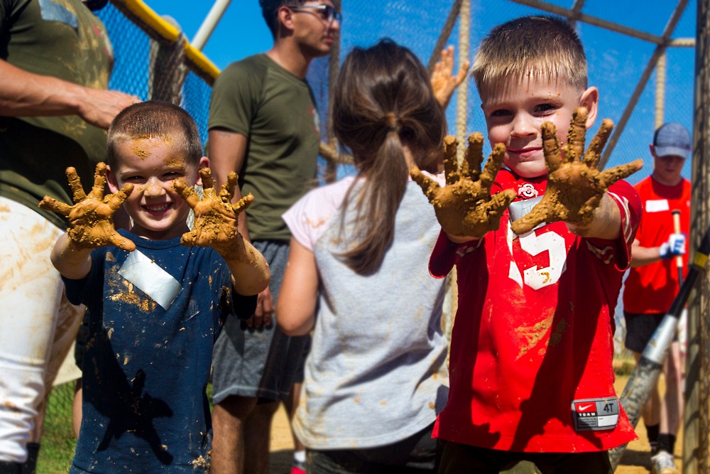 ODB, Henoko, Marines play softball aboard Camp Schwab