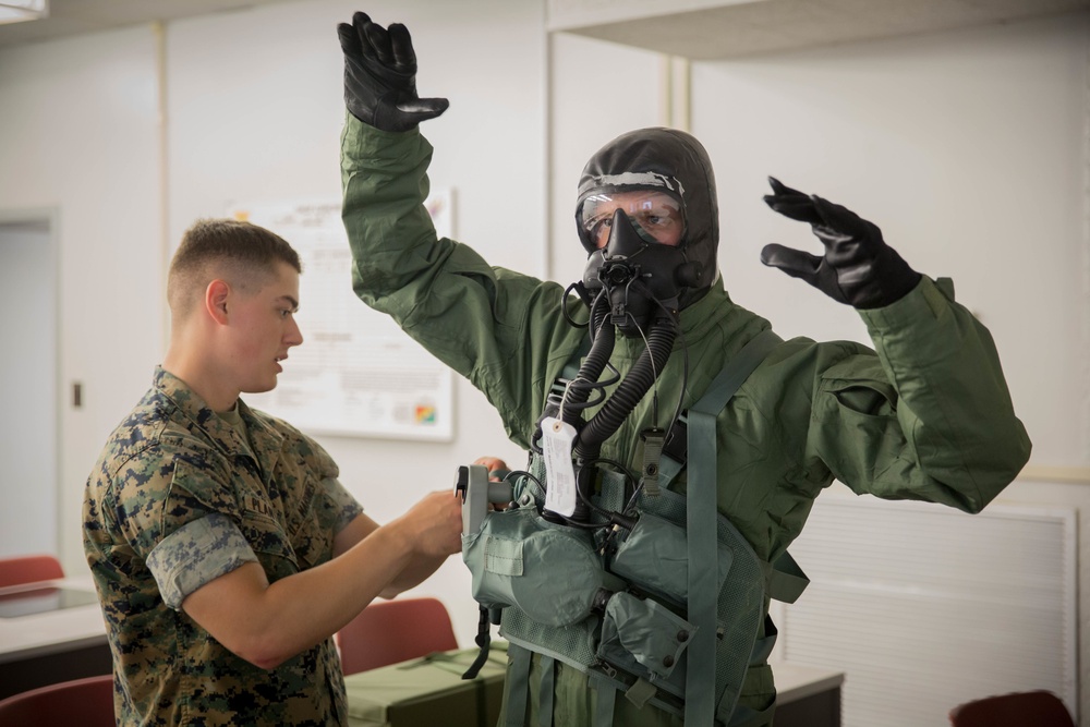 VMGR-252 conducts CBRN defense training