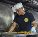 Sailors prepare for lunch aboard USNS Mercy