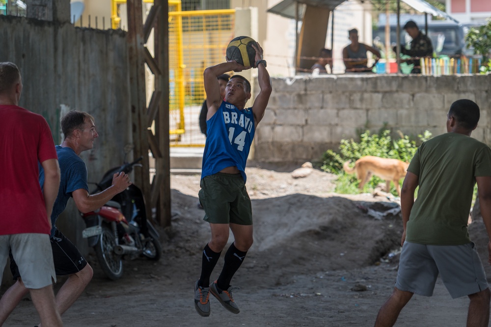 Balikatan 18: U.S. Marines Play Basketball With Philippine Army Soldiers