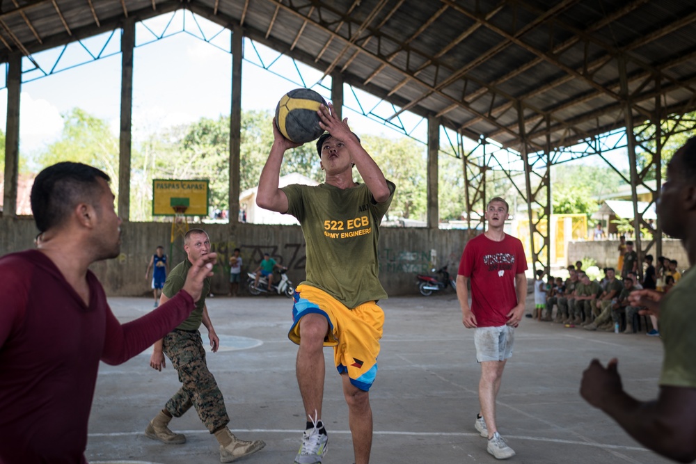 Balikatan 18: U.S. Marines Play Basketball With Philippine Army Soldiers