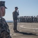 Fox Company holds change of command ceremony aboard the USS Oak Hill while underway