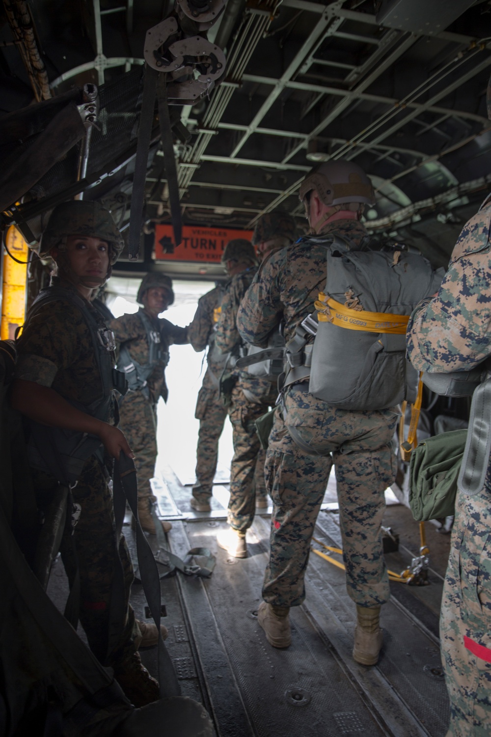 Stand Up, Buckle up, Shuffle to the door: U.S. Marines with II MIG, partner nations parachute during exercise Burmese Chase