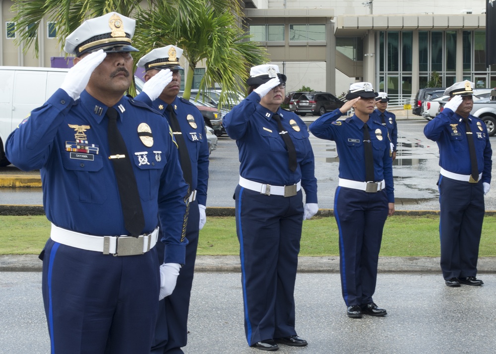 Guam Police Render Honors