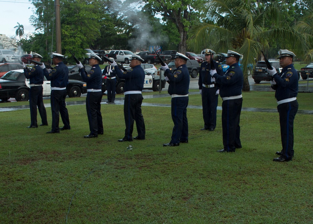 Guam Police Render Honors