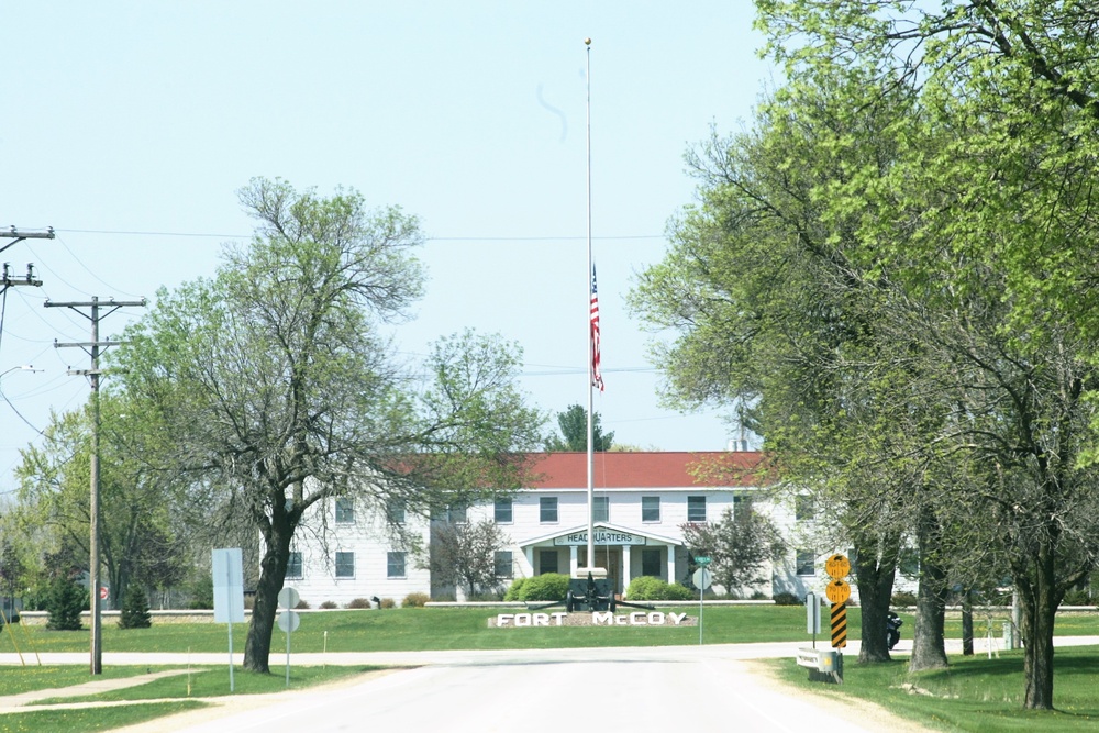 Flag set at half-staff at Fort McCoy for 2018 National Peace Officers Memorial Day