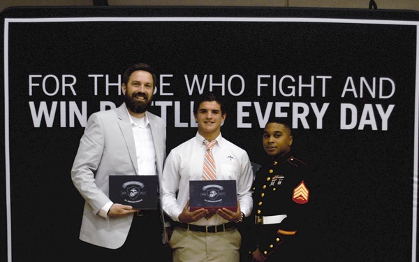 Marine Corps Recruiting Station Nashville awards 2018 Semper Fidelis All-Americans