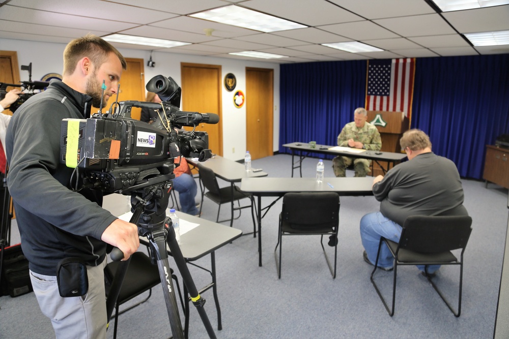 Garrison Commander holds exit press conference at Fort McCoy