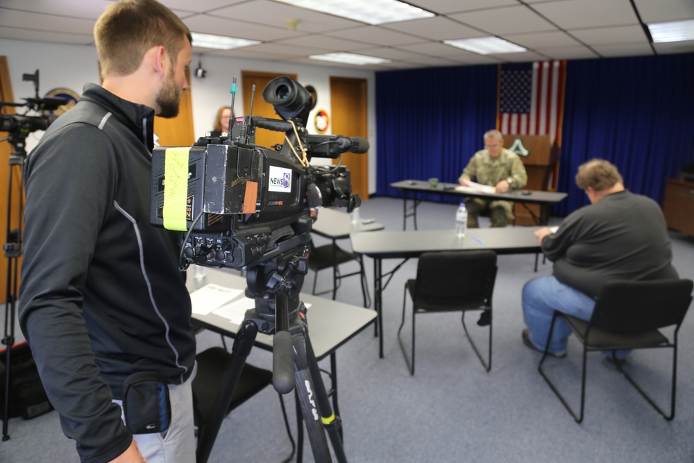 Garrison Commander holds exit press conference at Fort McCoy