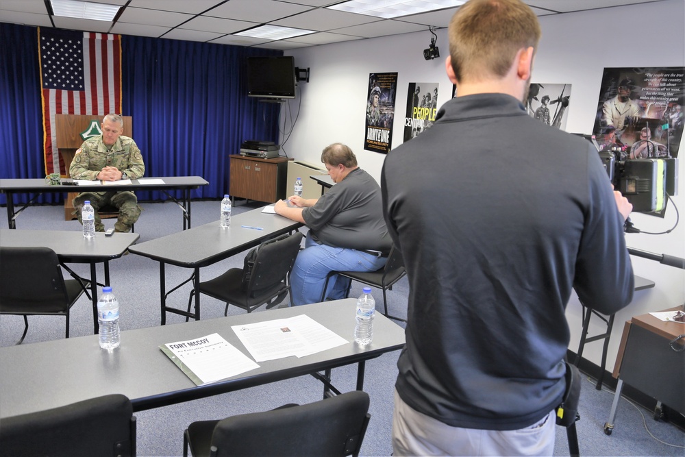 Garrison Commander holds exit press conference at Fort McCoy