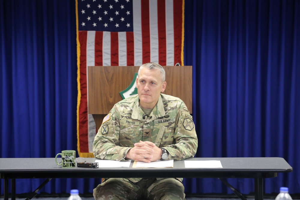 Garrison Commander holds exit press conference at Fort McCoy