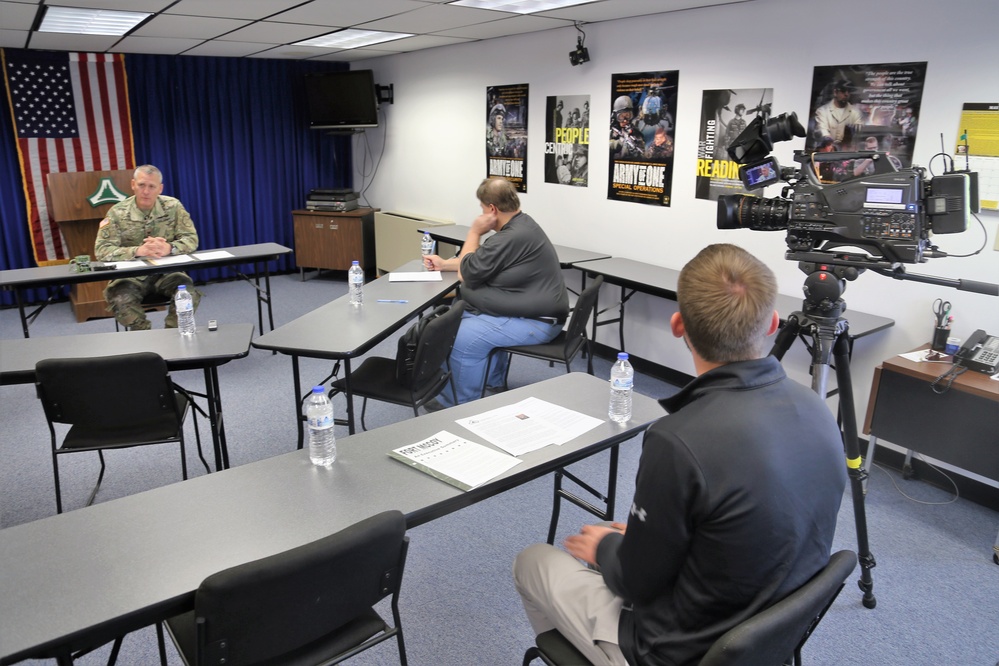 Garrison Commander holds exit press conference at Fort McCoy