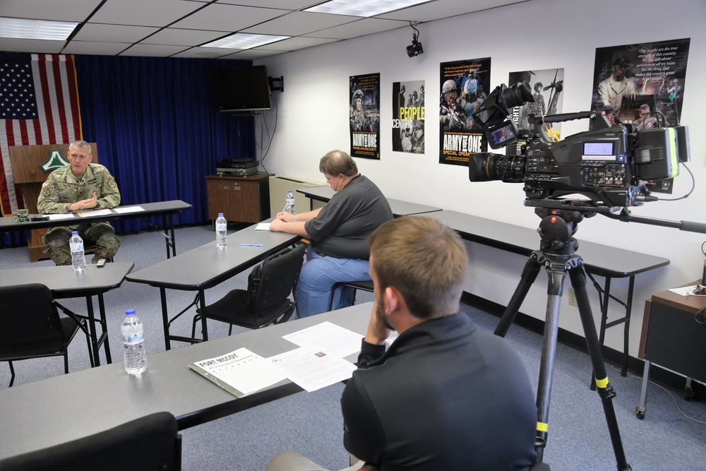 Garrison Commander holds exit press conference at Fort McCoy