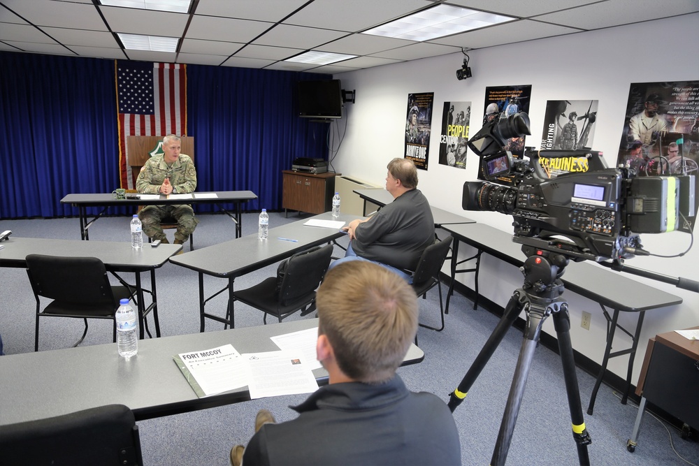 Garrison Commander holds exit press conference at Fort McCoy