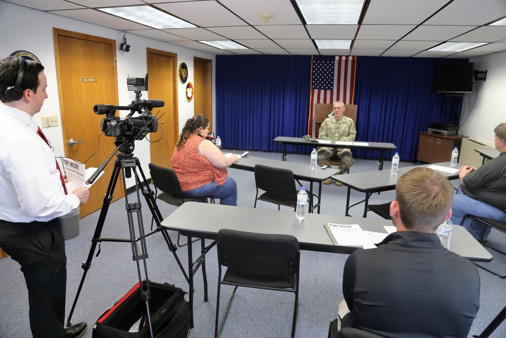 Garrison Commander holds exit press conference at Fort McCoy