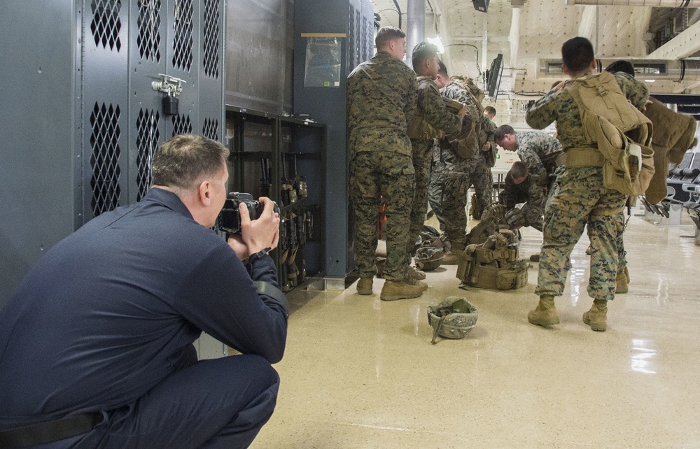 Marines conduct reaction drill aboard USNS Millinocket