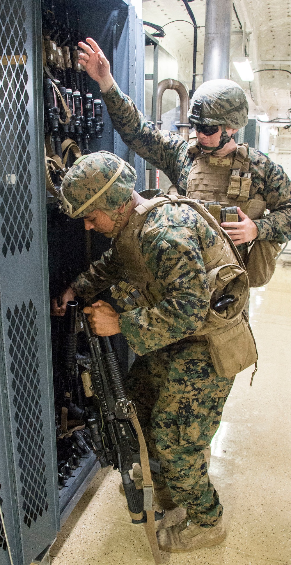 Marines conduct reaction drill aboard USNS Millinocket