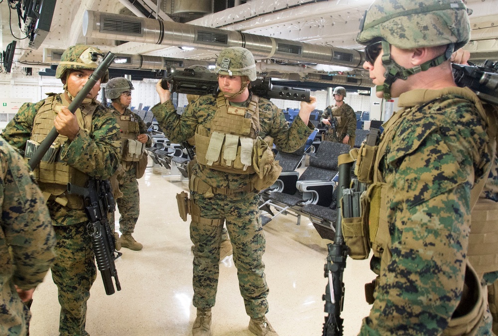 Marines conduct reaction drill aboard USNS Millinocket