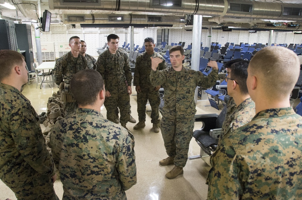 Marines conduct reaction drill aboard USNS Millinocket