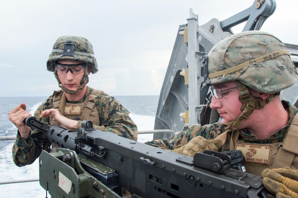 Marines conduct reaction drill aboard USNS Millinocket