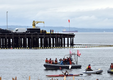Coast Guard, local partner agencies monitor demonstrators near terminal 18 in Seattle