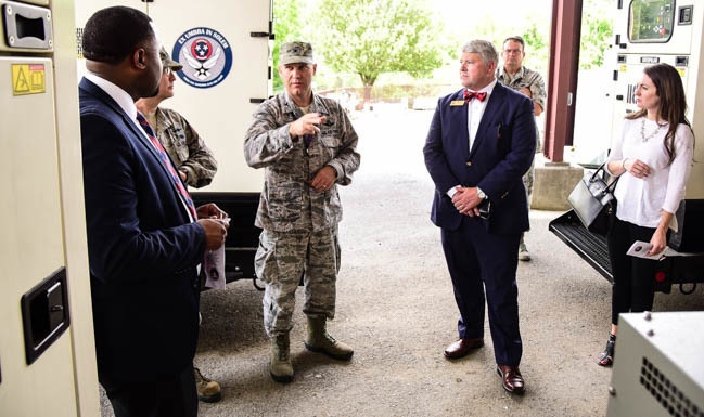 Legislative aides to Senator Lamar Alexander and Congressman Diane Black visit the 118th Wing to learn about capabilities