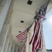 Arlington National Cemetery Employees Hang American Flags in the Memorial Amphitheater