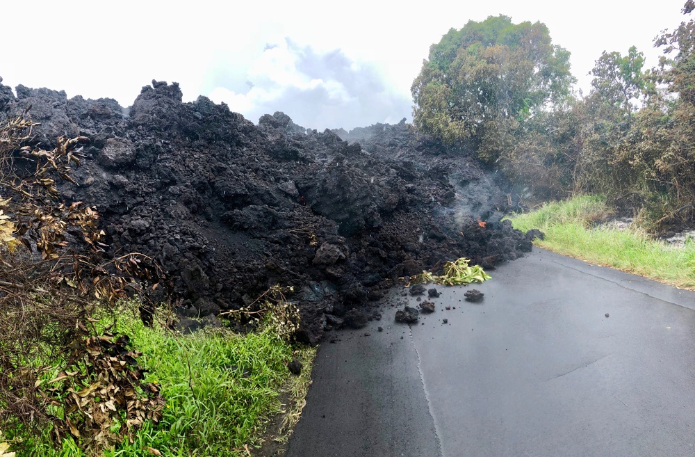 Lava flow cuts off Route 137