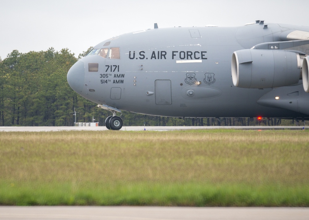 C-17 lands at Joint Base Cape Cod