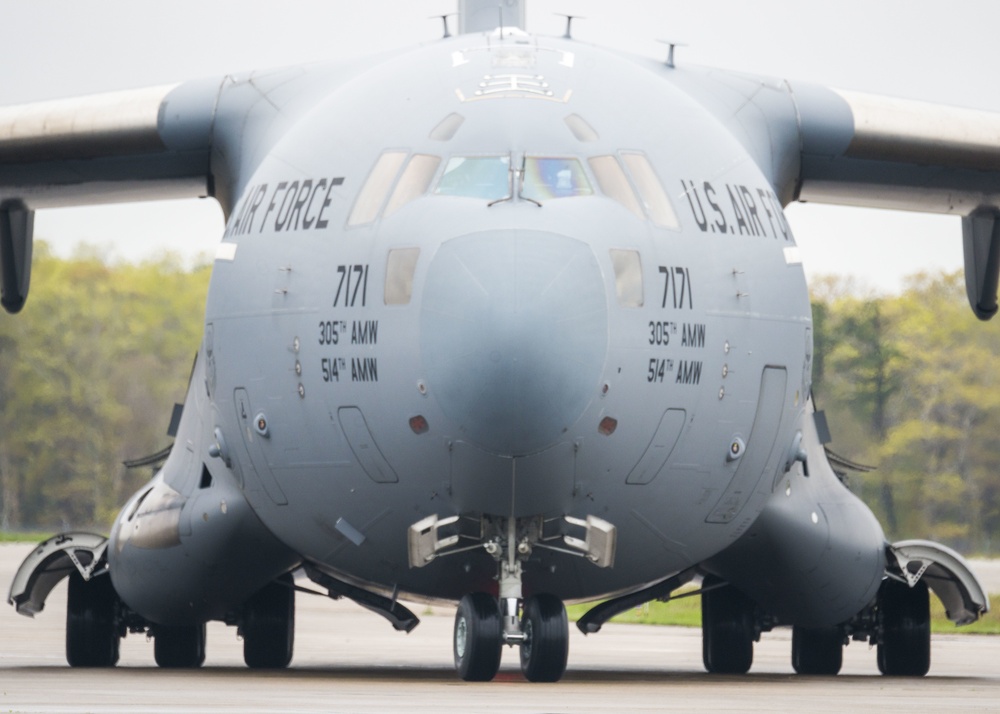 C-17 lands at Joint Base Cape Cod