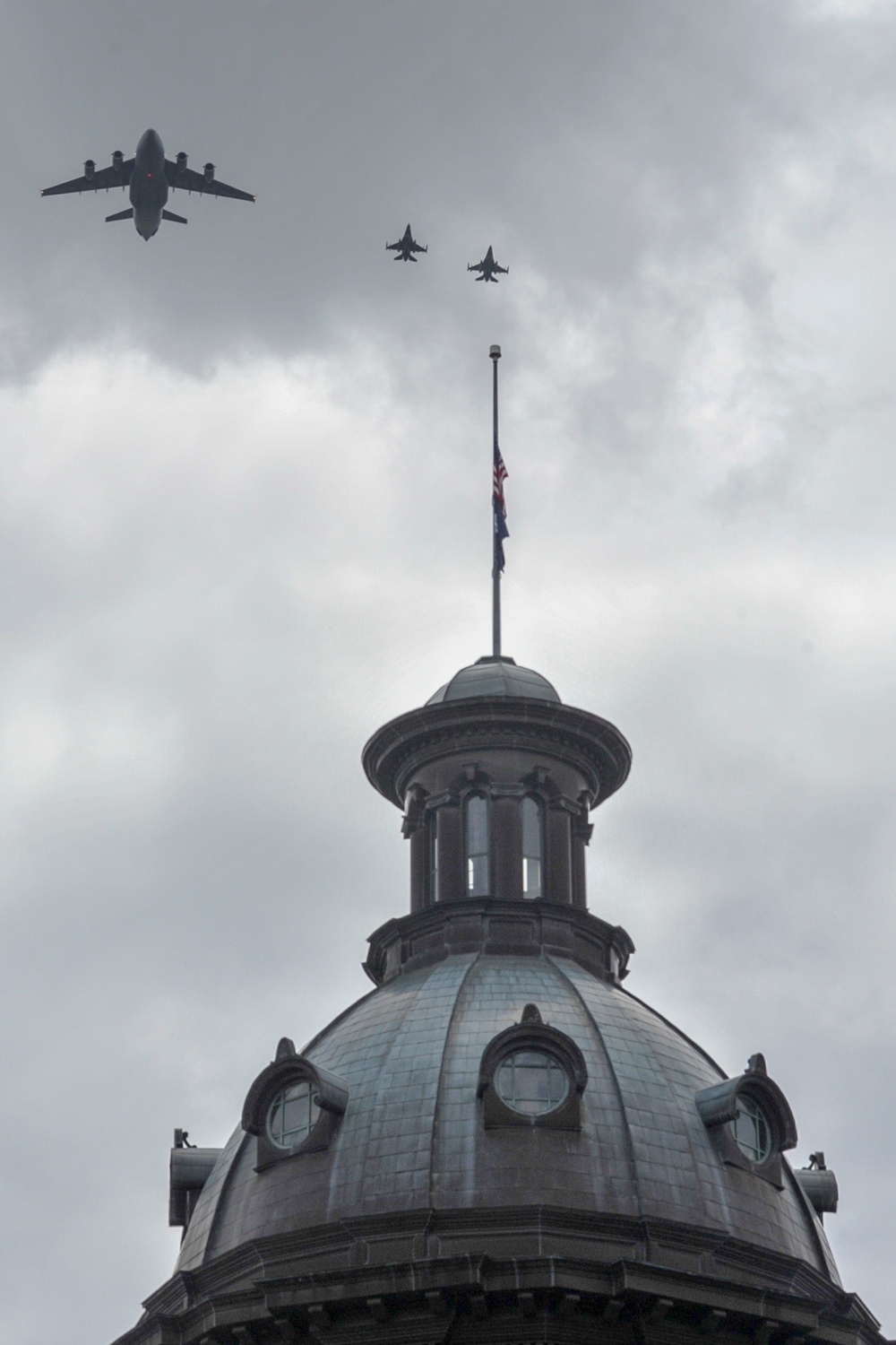 F-16’s and C-17’s Fly over South Carolina Capital