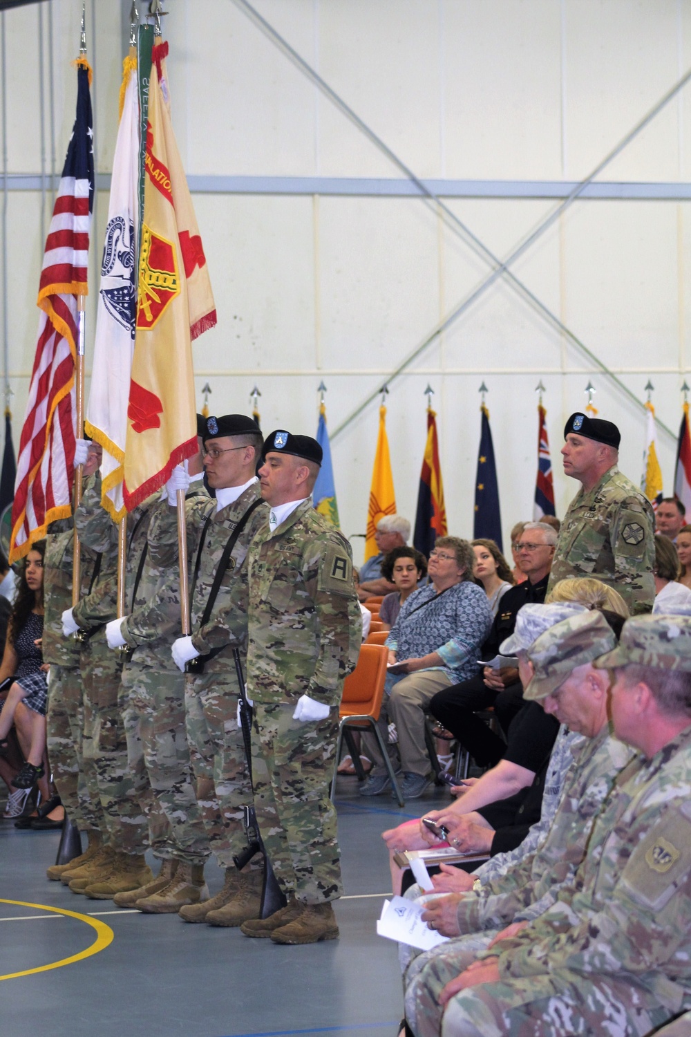 Color guard for 2018 Fort McCoy Garrison change-of-command ceremony