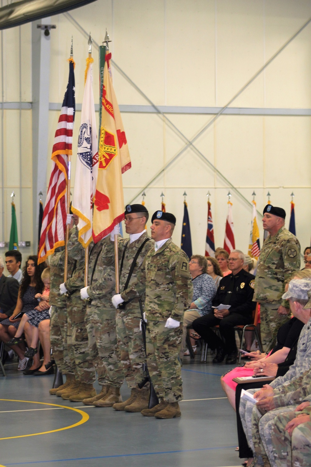 Color guard for 2018 Fort McCoy Garrison change-of-command ceremony