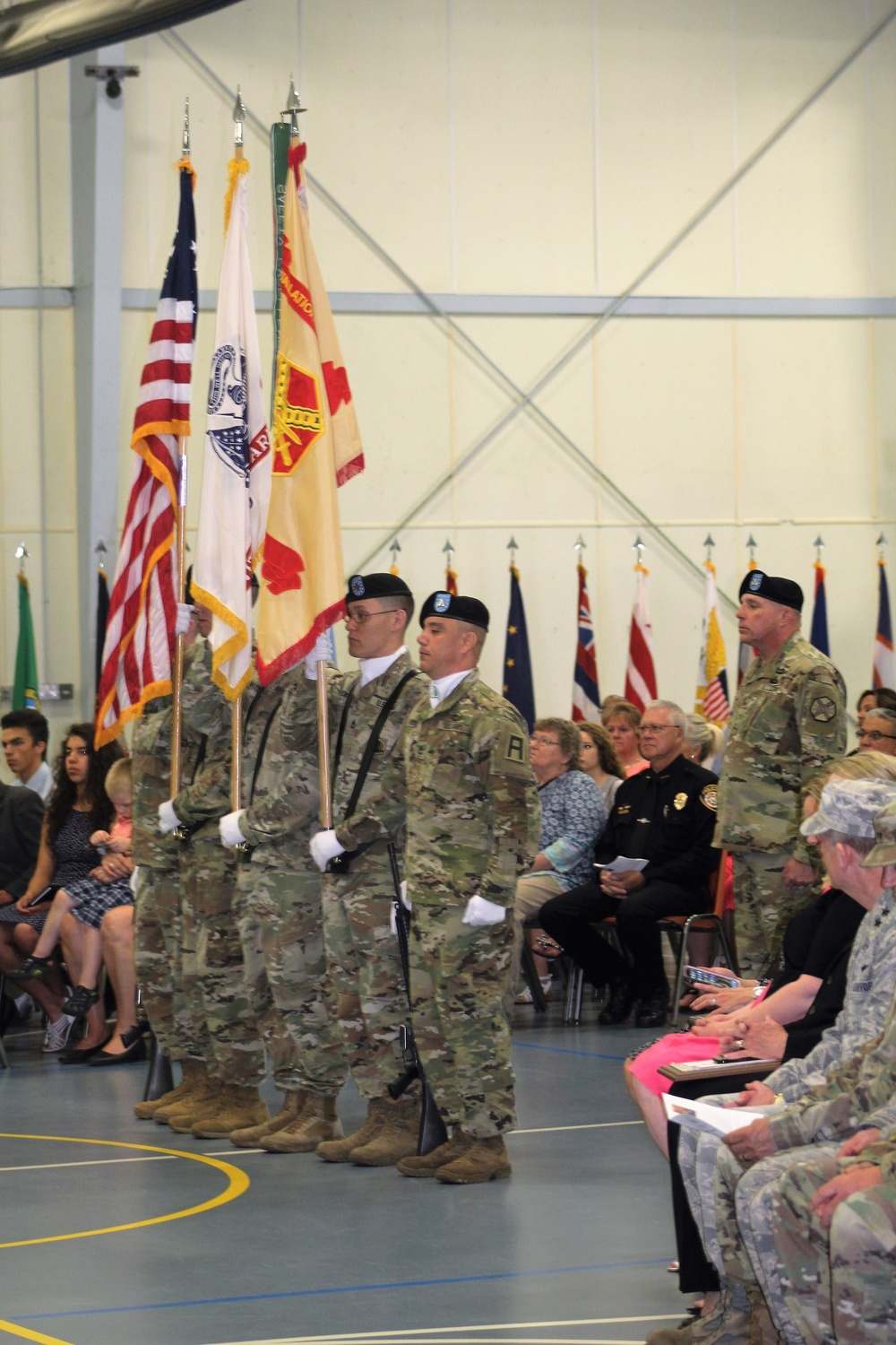 Color guard for 2018 Fort McCoy Garrison change-of-command ceremony