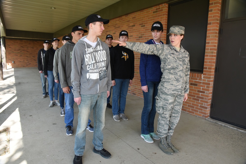 North Dakota Air National Guard recruiters prepare student flight members for basic training